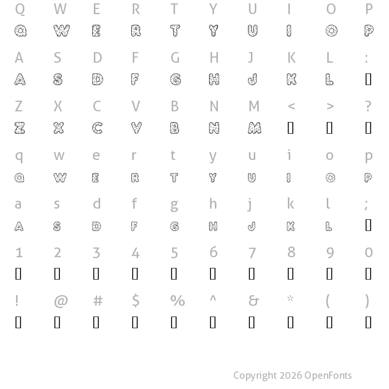 Character Map of Chubby Dotty Regular
