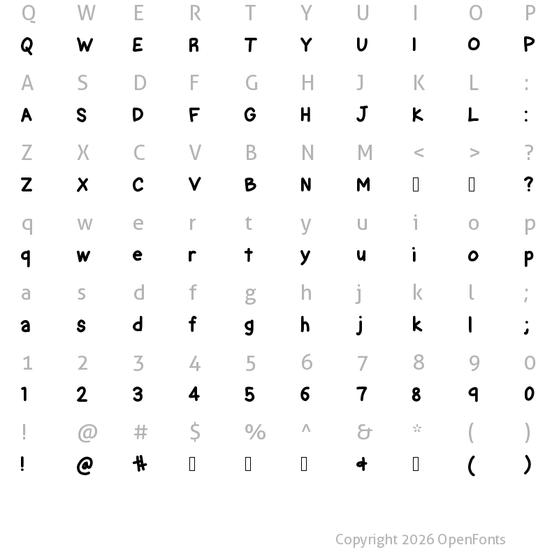 Character Map of Chubby Gothic Medium