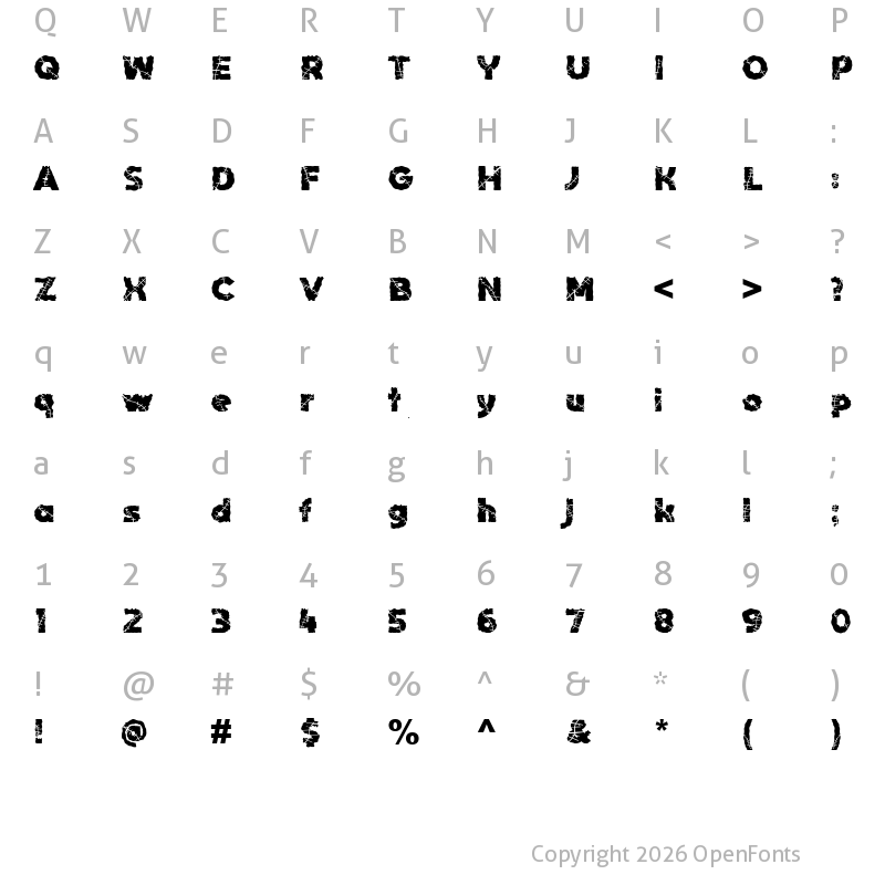 Character Map of Chuky Chuky Black