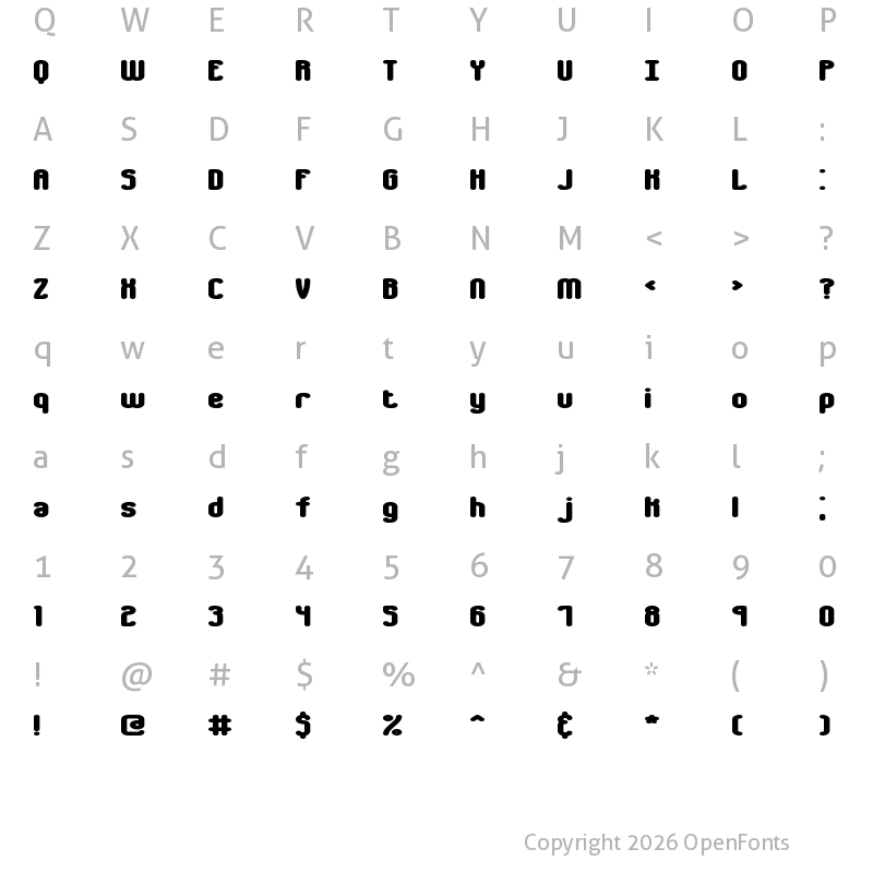 Character Map of Chumbly BRK Normal