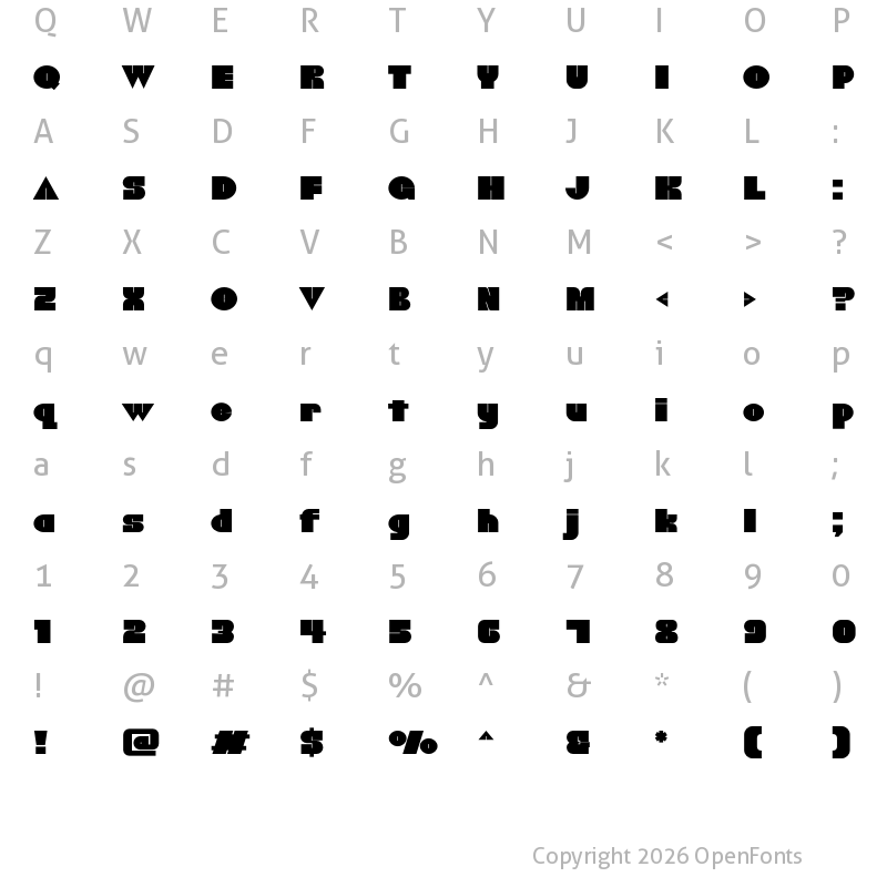 Character Map of Chunky Charmer Regular