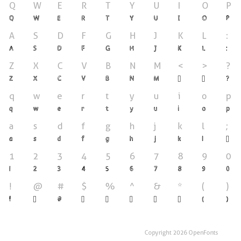 Character Map of Churro Regular