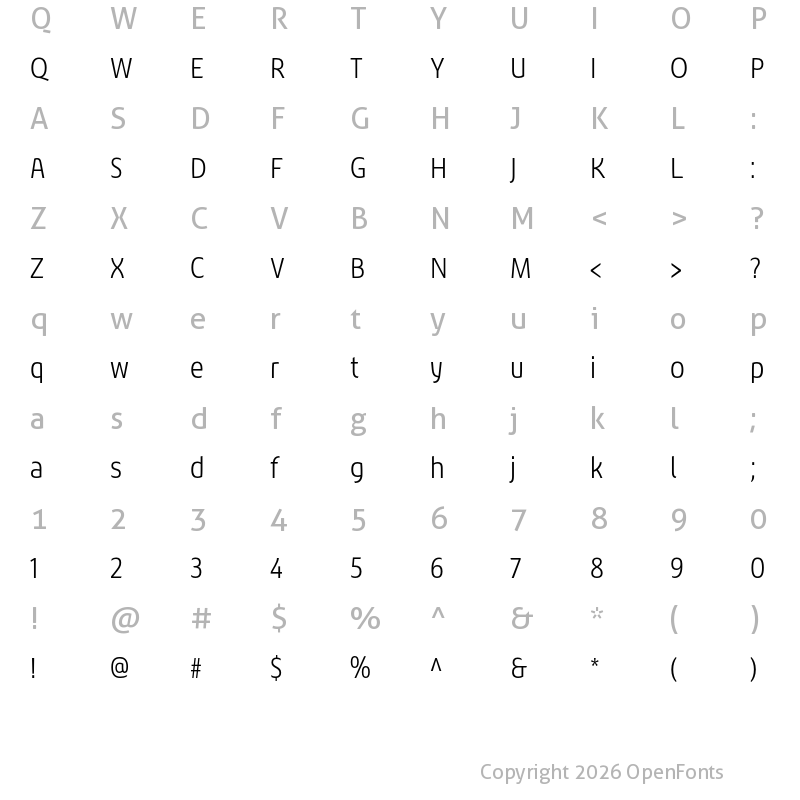 Character Map of Chypre Cond Light