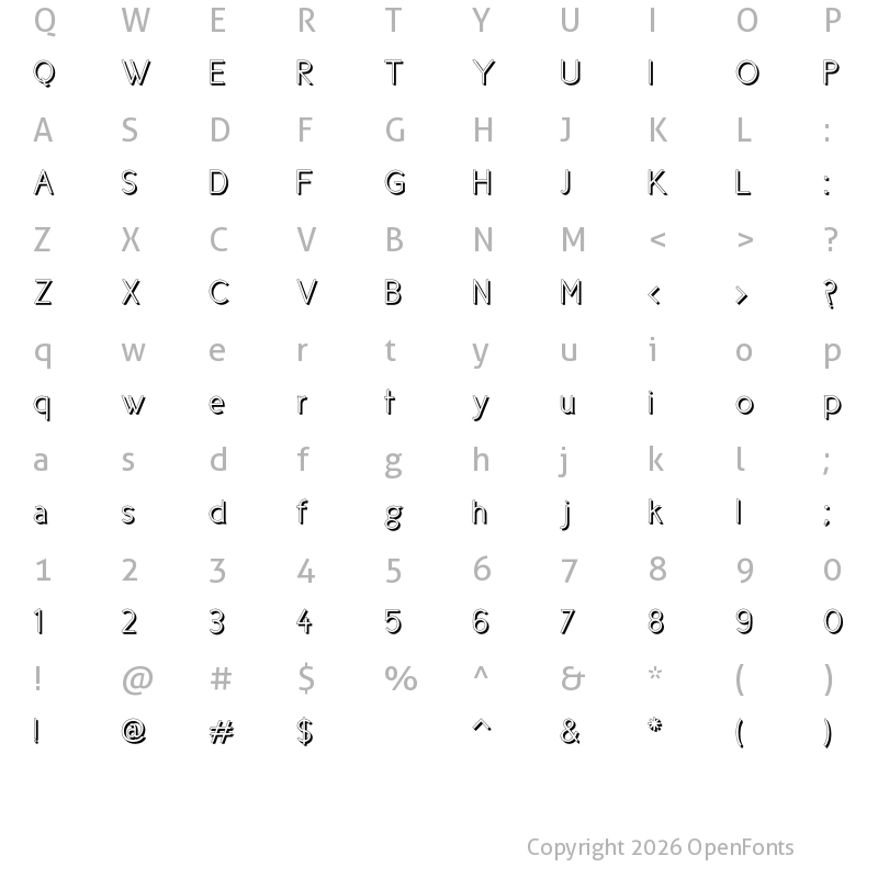 Character Map of Cicle Shadow