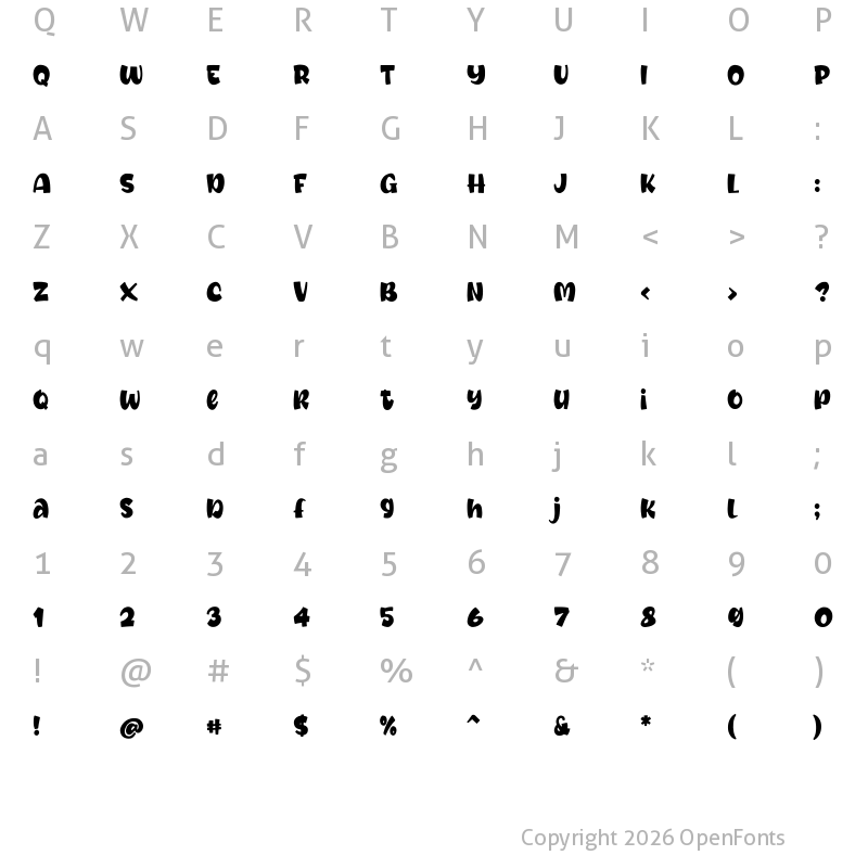 Character Map of Cincha Regular