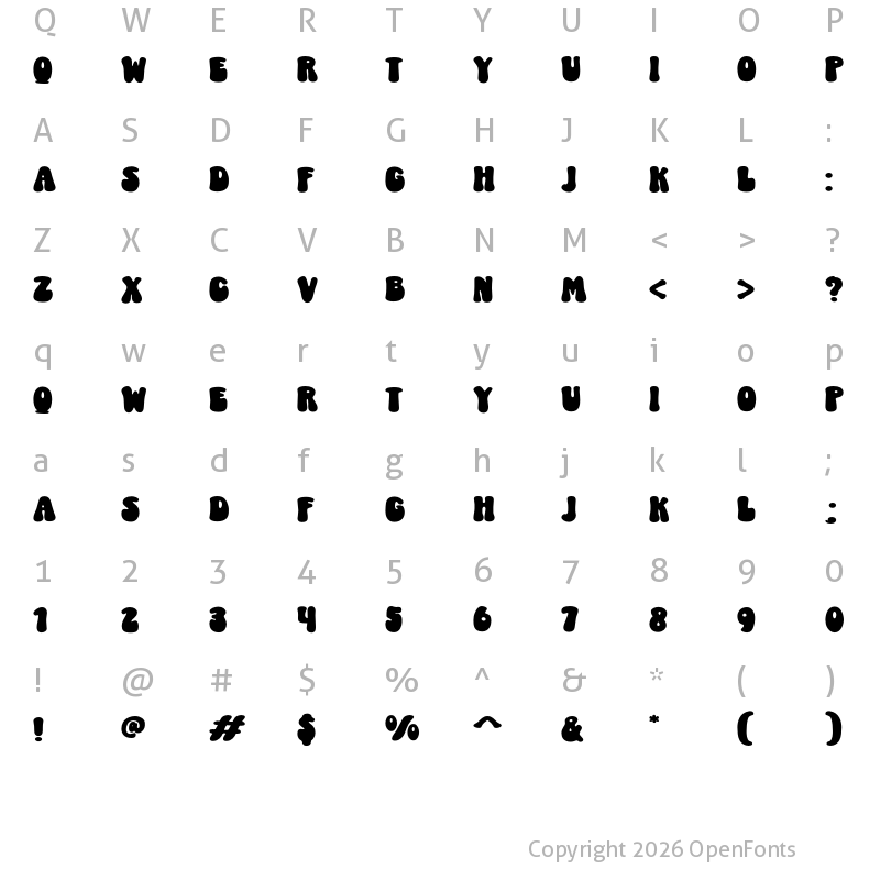 Character Map of Cinema Groovy Regular