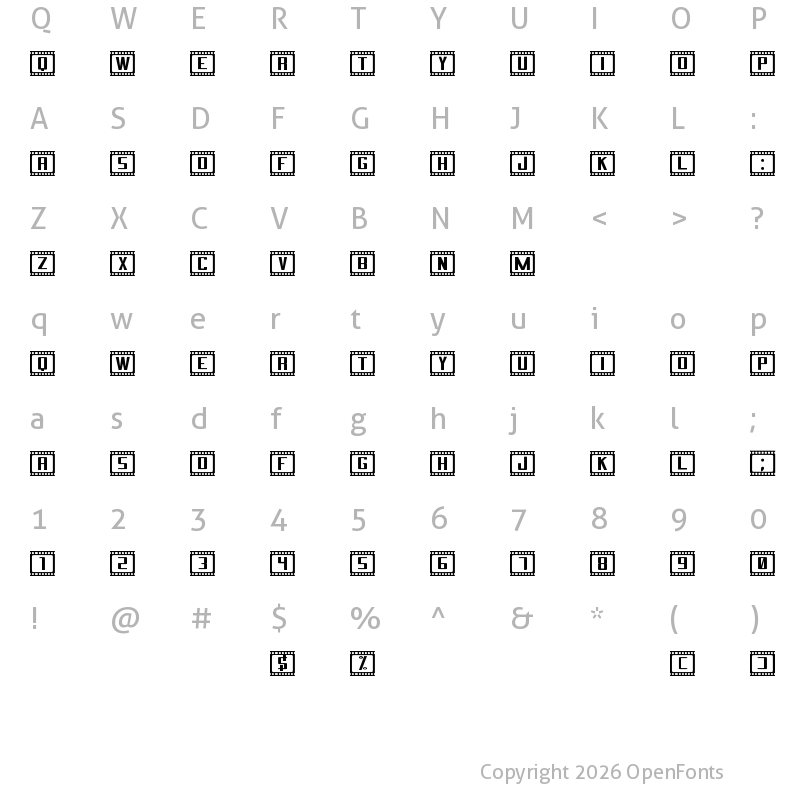 Character Map of Cinema St Regular