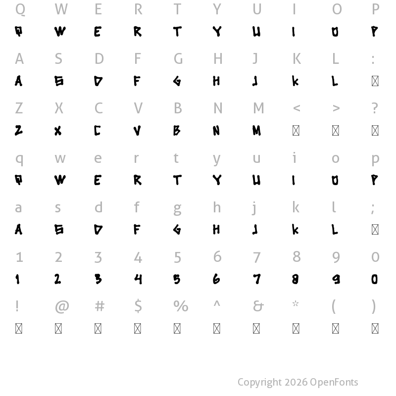Character Map of Cingire Regular