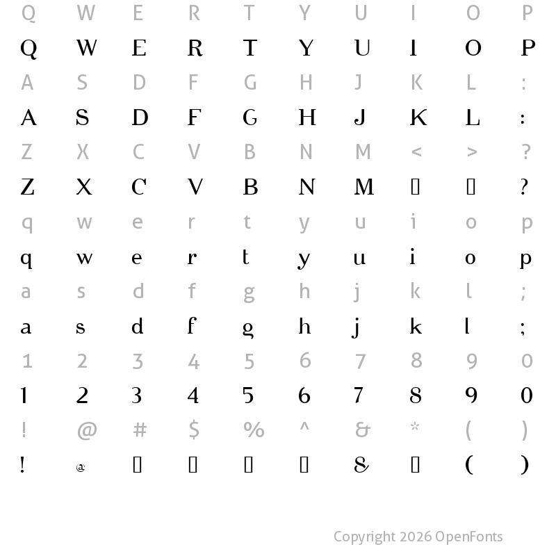 Character Map of cipher Regular