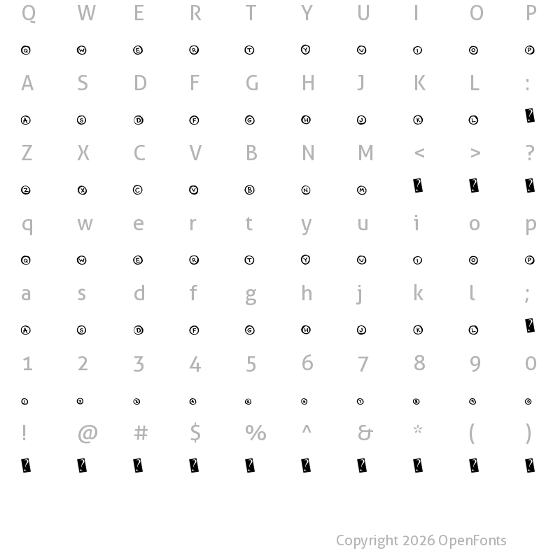 Character Map of CircleCaps Regular