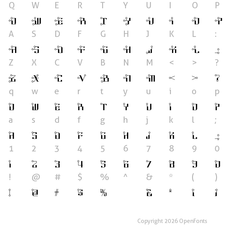 Character Map of Circuit Bored NF Regular