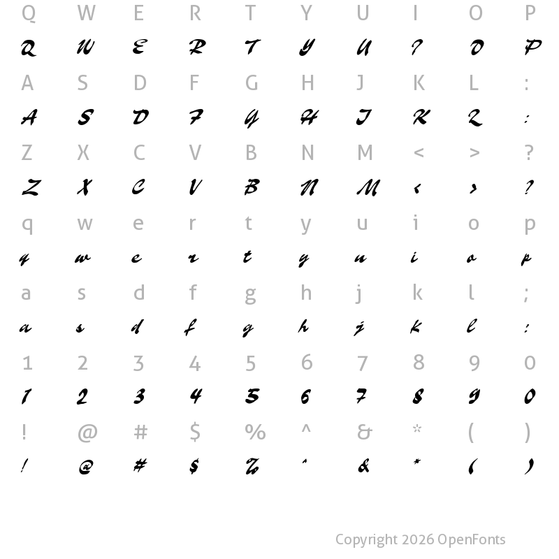Character Map of Cityland Regular