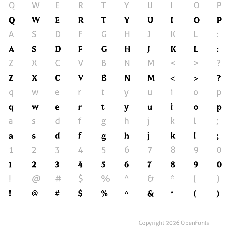 Character Map of Civane Cond Demi