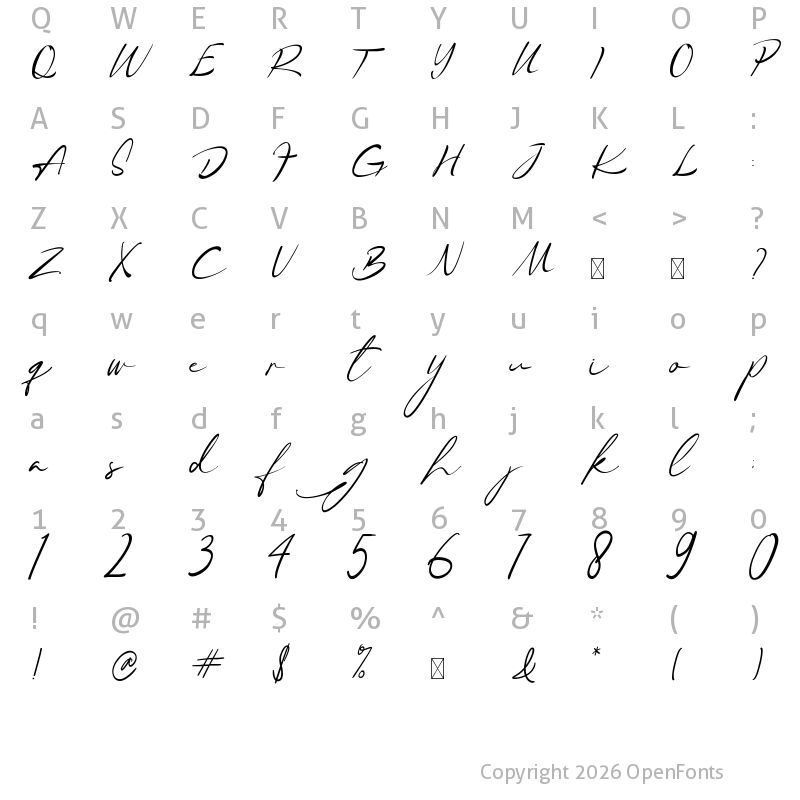 Character Map of Clagista Regular