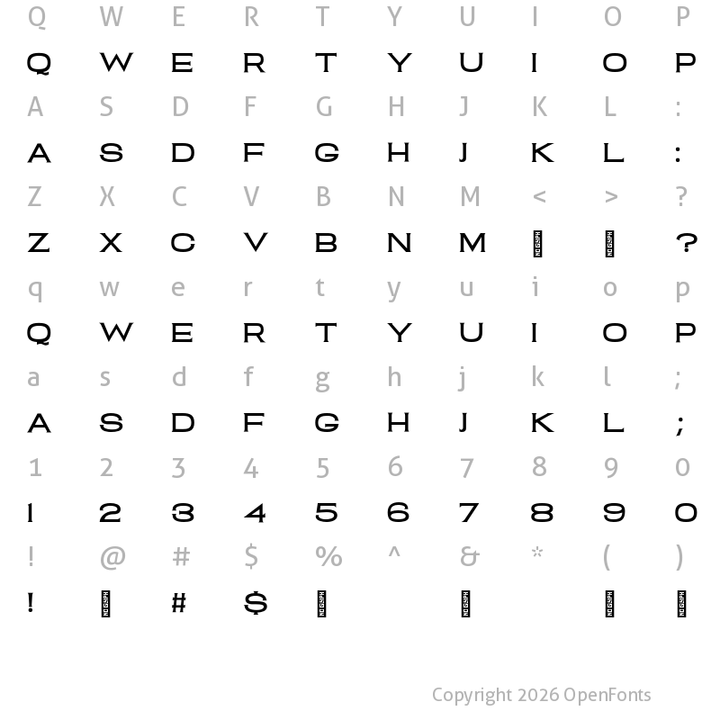 Character Map of Clam Shack Regular