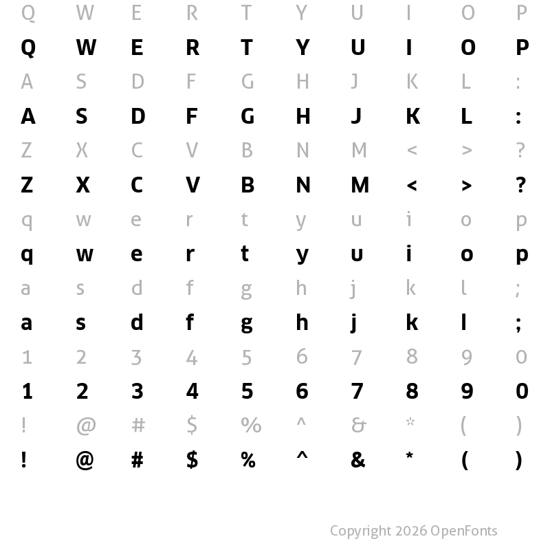 Character Map of Clan Pro Bold