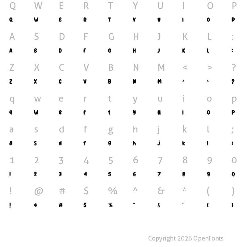 Character Map of Clara Strip