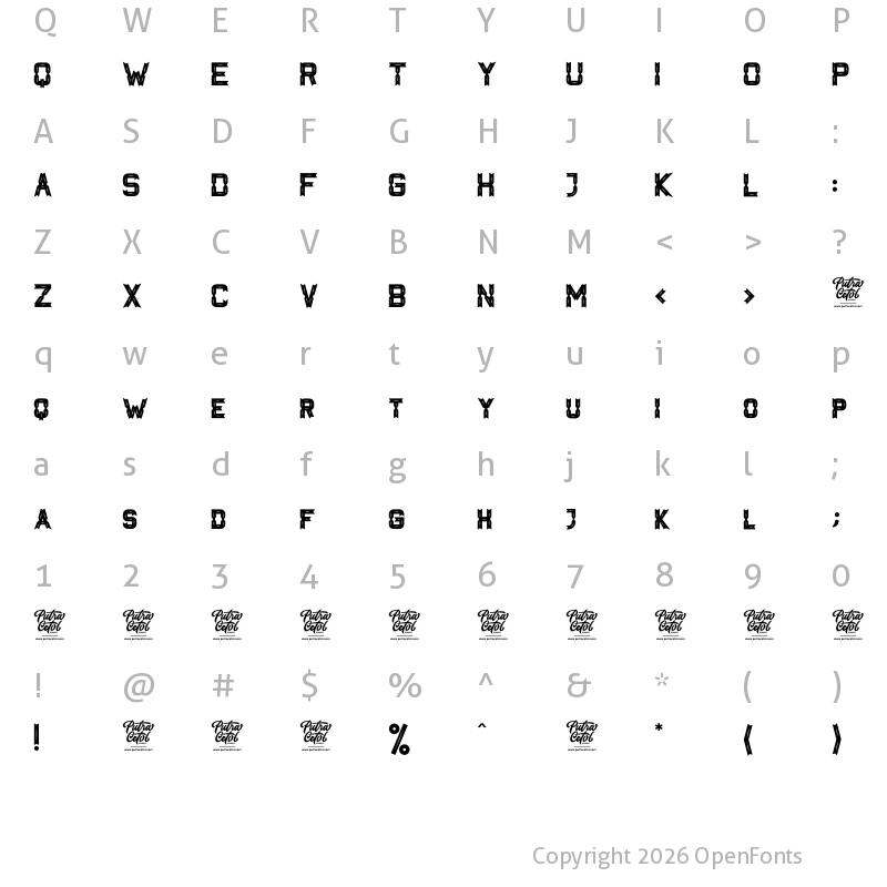 Character Map of Classic Ribbon Regular