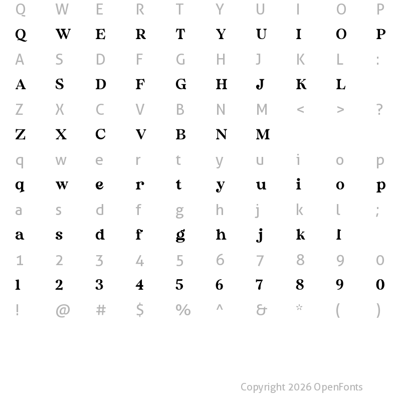 Character Map of Classic Vibes Free Regular