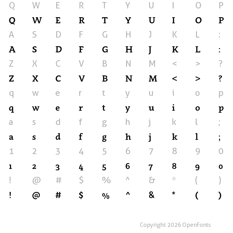 Character Map of Clavo SemiBold