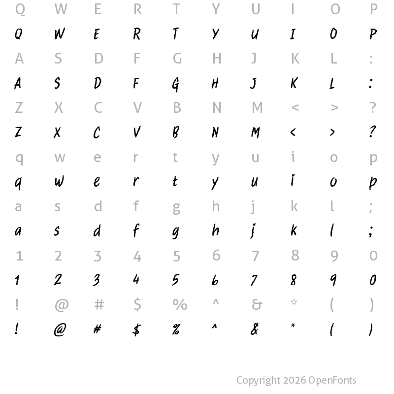 Character Map of Clawster Regular