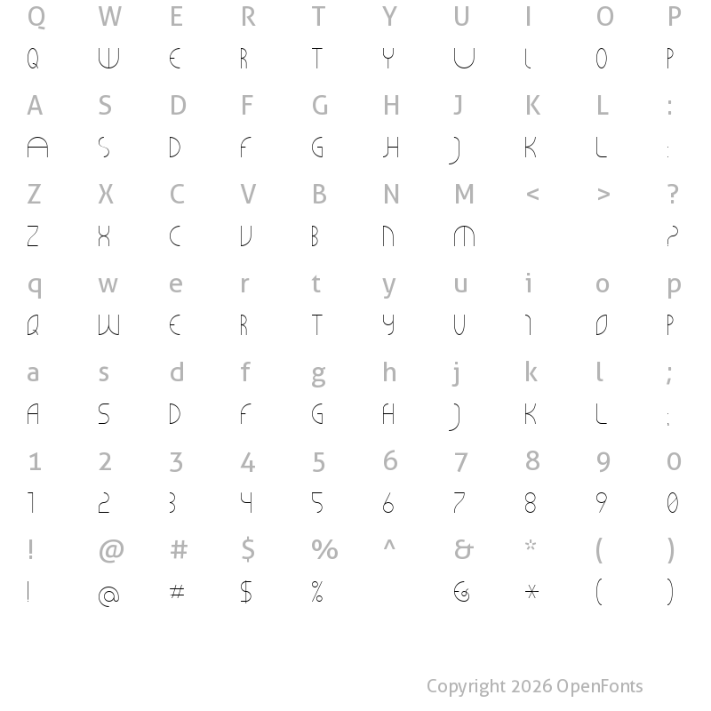 Character Map of CLiCHE 21 Regular