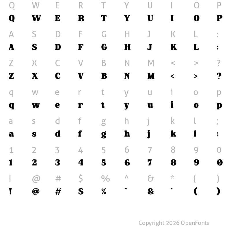 Character Map of Cliken Regular