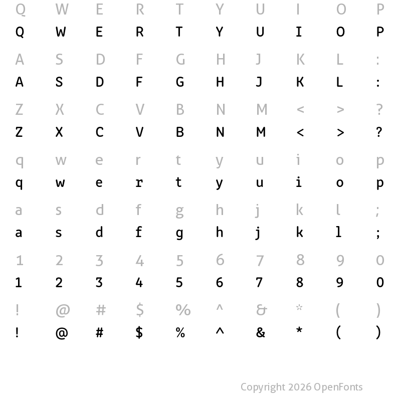 Character Map of Clone Rounded PE Medium