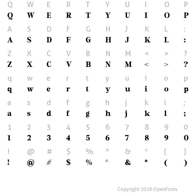 Character Map of Clorin Regular
