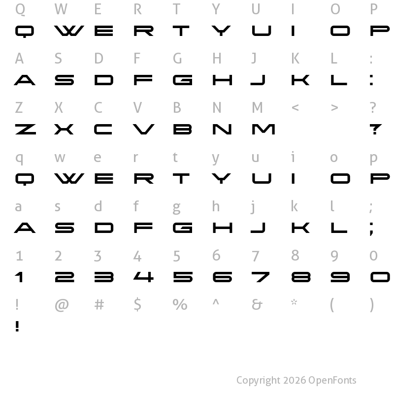 Character Map of Clot Regular