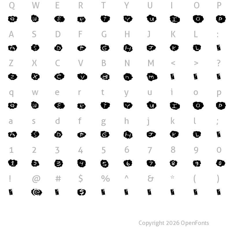 Character Map of CloudHome Regular