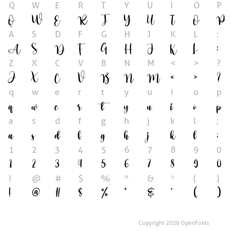 Character Map of Clouds Regular