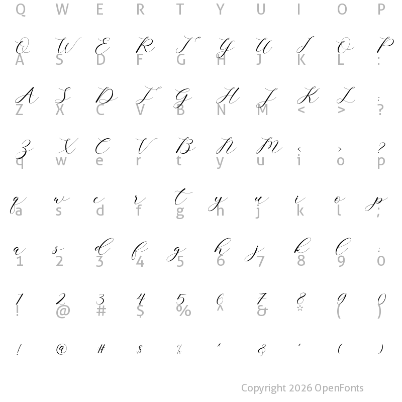 Character Map of clover Regular