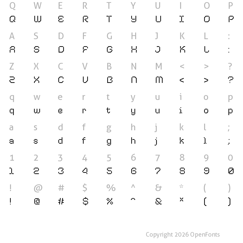 Character Map of Coanda Bold