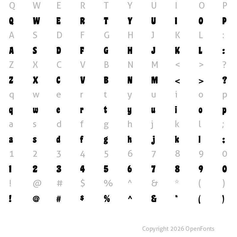 Character Map of Coaster Black