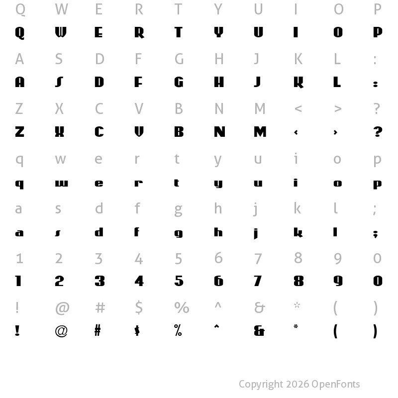 Character Map of CoasterPoster Regular