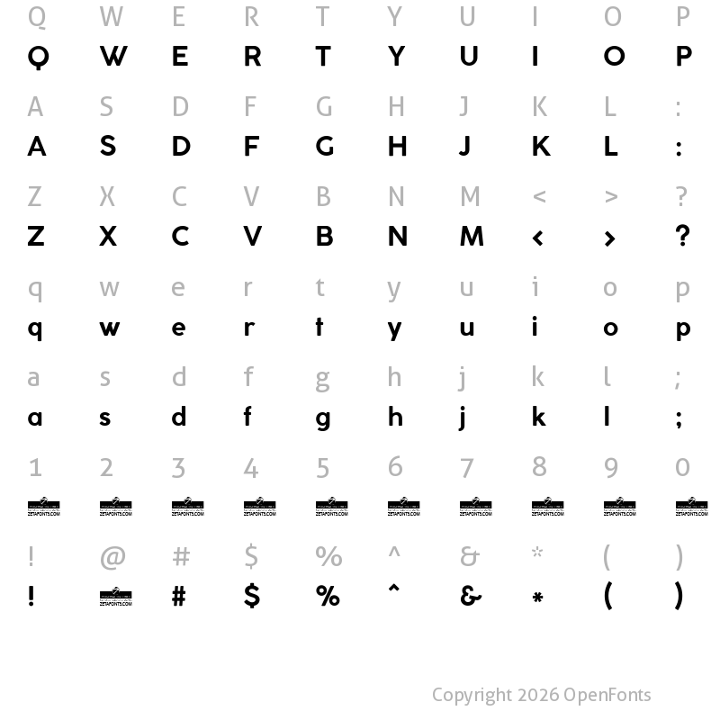 Character Map of Coco Gothic Bold