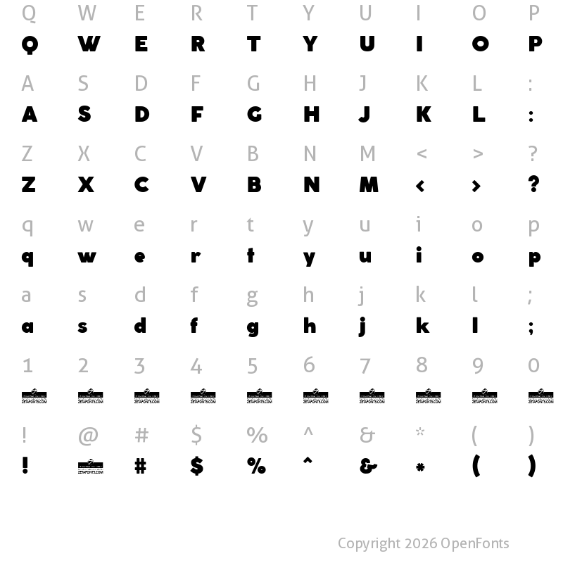 Character Map of Coco Gothic Fat