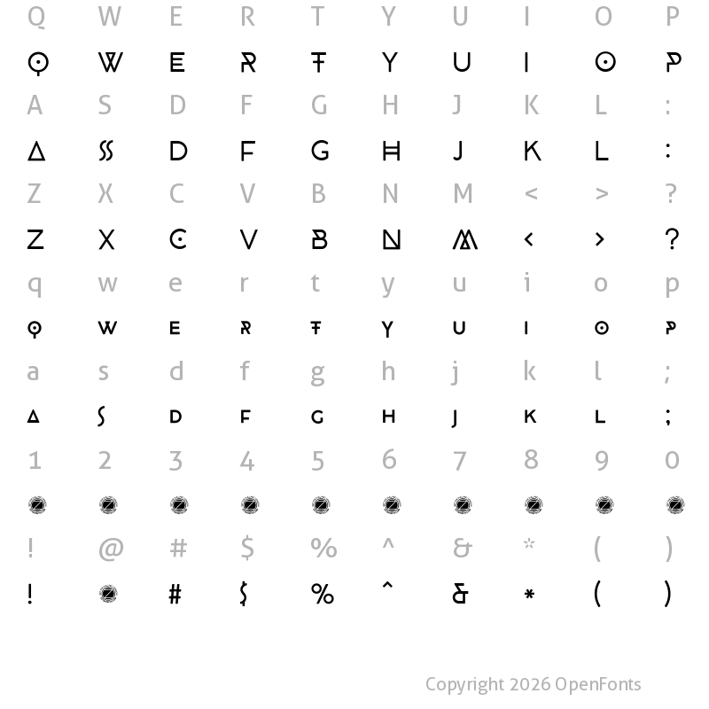 Character Map of CocoBikeR Regular