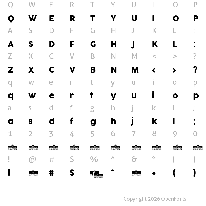 Character Map of Cocogoose Pro Regular