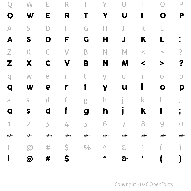 Character Map of CocogooseProTrial Regular