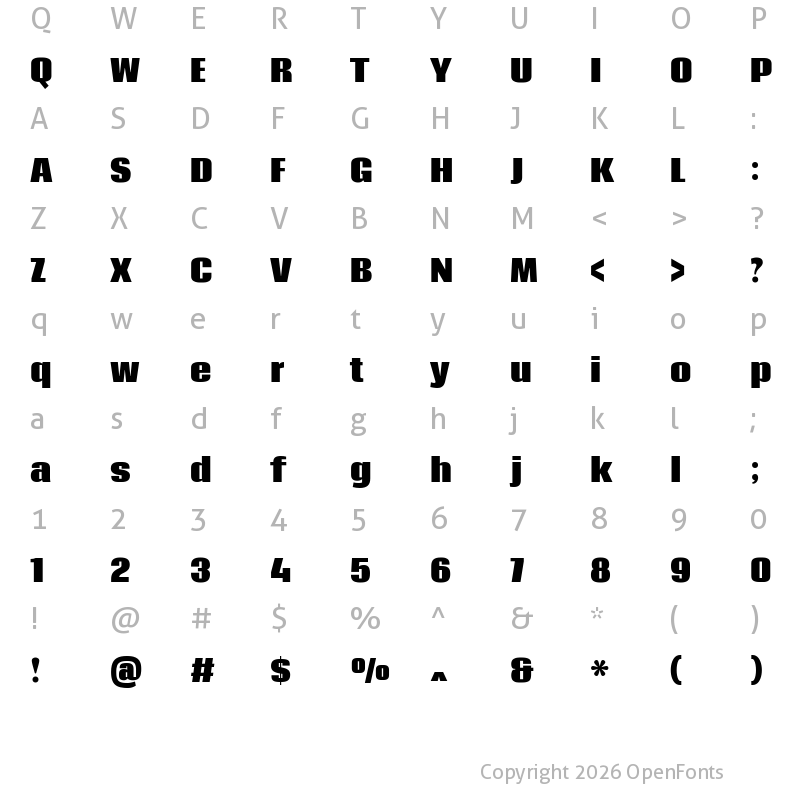 Character Map of Coda Heavy