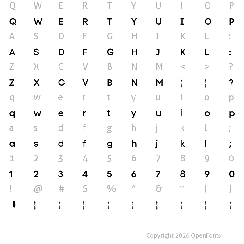 Character Map of Code Next-Trial SemiBold