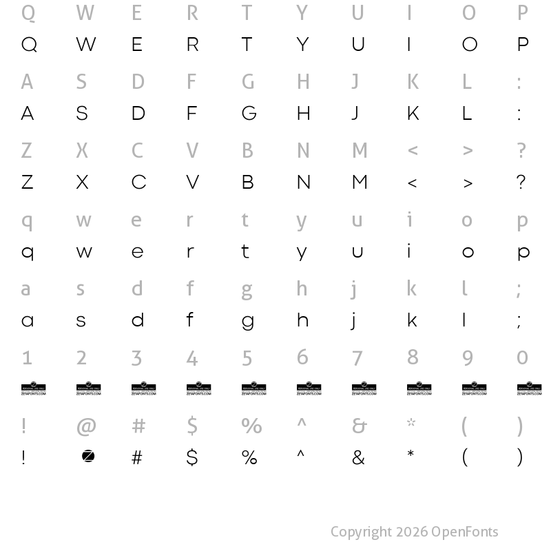 Character Map of Codec Cold Trial Light