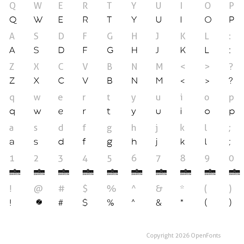 Character Map of Codec Warm Trial Light