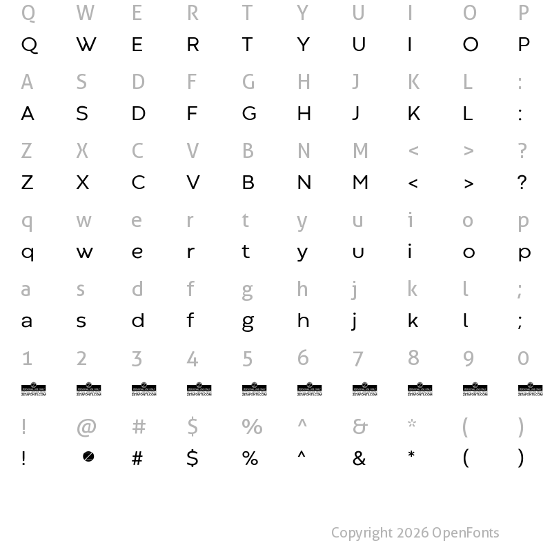 Character Map of Codec Warm Trial Regular