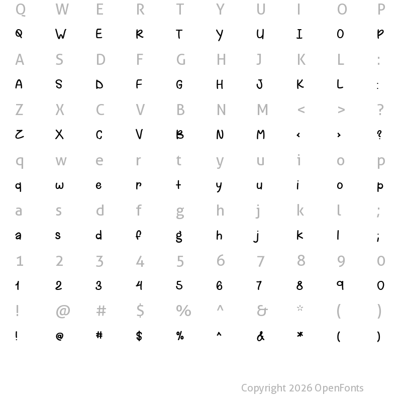 Character Map of Coffee And Crafts Regular