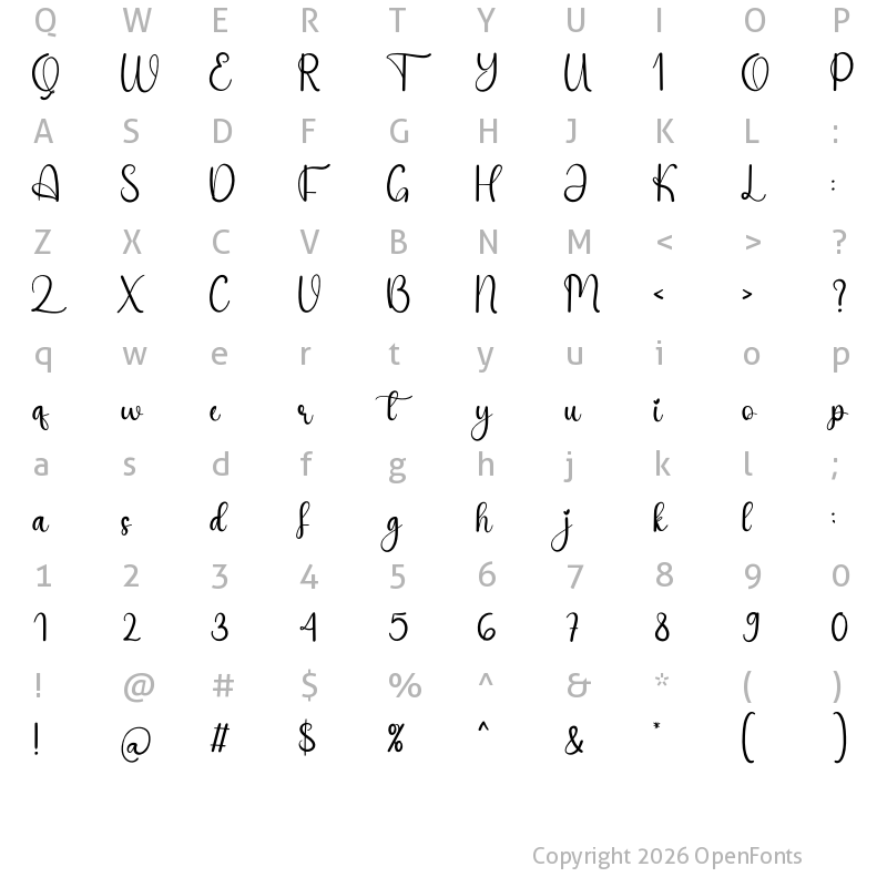 Character Map of Coffee Christmas Regular
