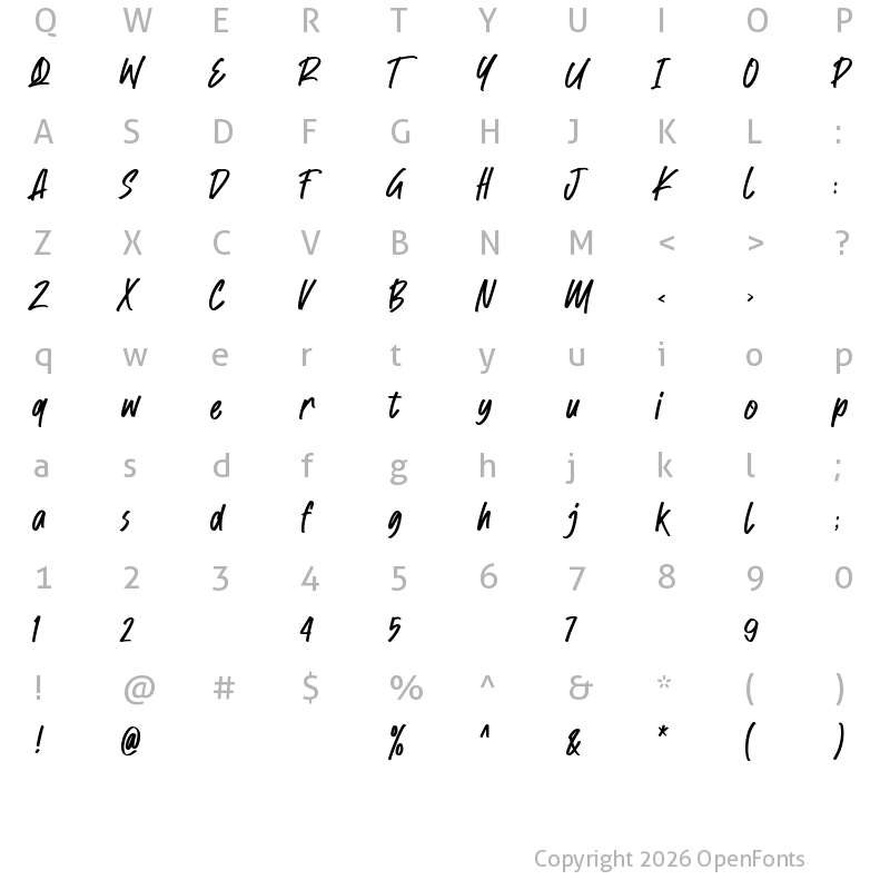 Character Map of Coffee Please Regular