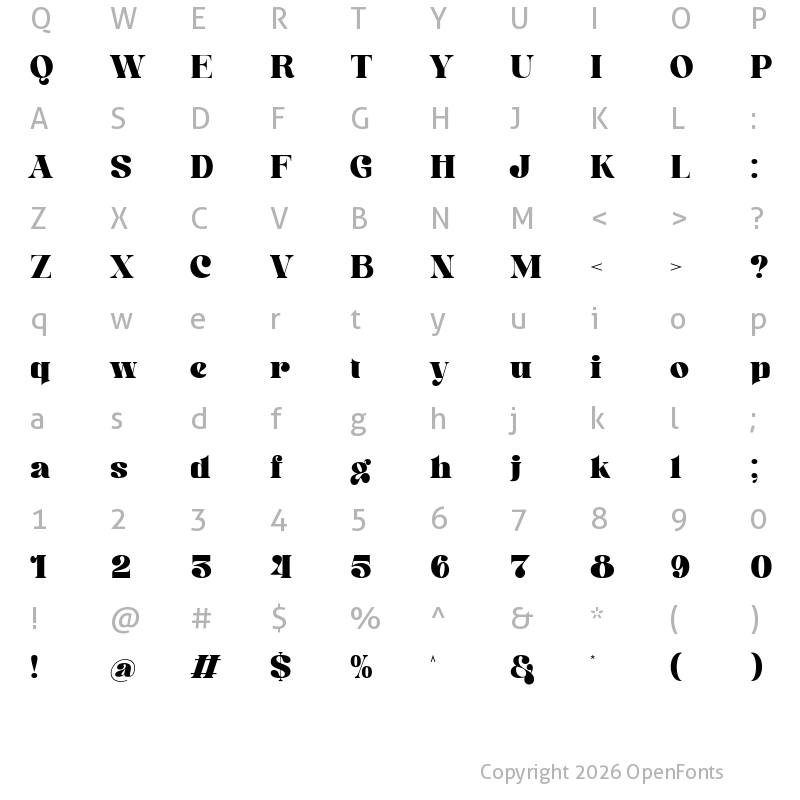 Character Map of Cogley Regular